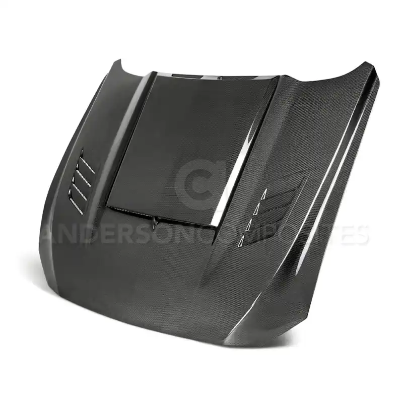 Anderson Composites 2018-2019 Ford Mustang Ram Air Double Sided Carbon Fiber Hood (ANDAC-HD18FDMU-AB-DS)