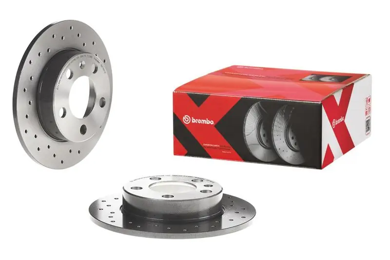 Brembo 13-15 Acura ILX/06-15 Honda Civic Rear Premium Xtra Cross Drilled UV Coated Rotor (BRE08.A147.1X)