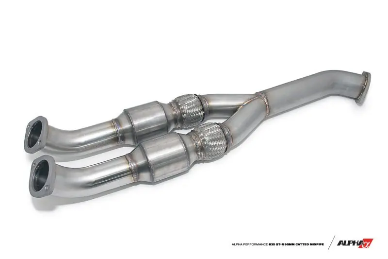 AMS Performance Alpha 90mm Midpipe w/Race Cats 90mm Exit (09+ Nissan GT-R R35) (AMSALP.07.05.0006-1)