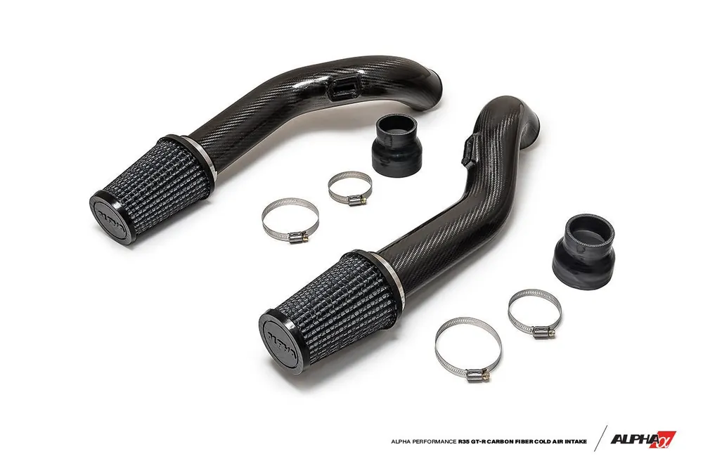 AMS Performance Alpha Carbon Fiber Intake Pipes for Stock Turbos (2009+ Nissan GT-R R35) (AMSALP.07.08.0008-1)