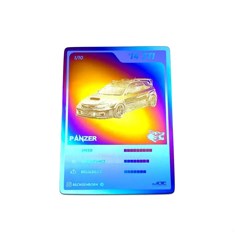 JDC Titanium Custom Trading Cards - Make Your Own Unique Titanium Trading Card!