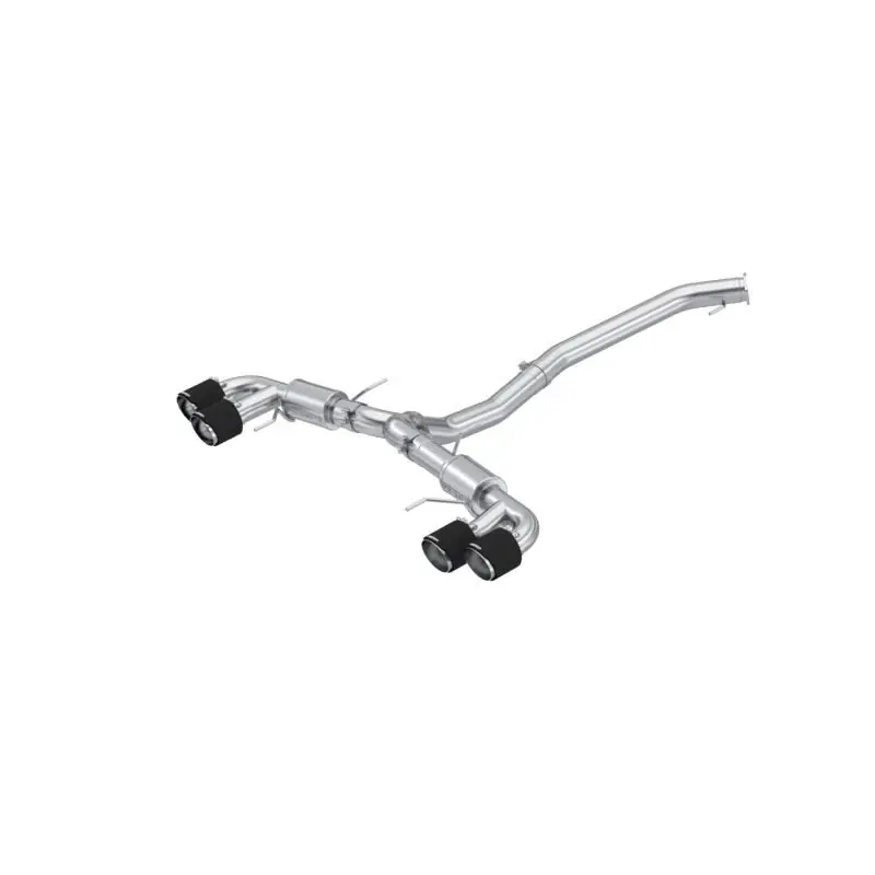 MBRP Stainless Steel 3.5in Cat-Back, Dual Split Rear Quad Carbon Tips (09-24 R35 GT-R) (MBRPS44073CF)
