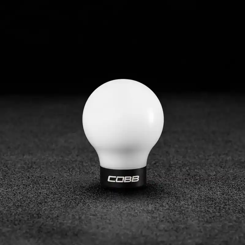 Cobb Shift Knob - White Knob w/Stealth Black Base (07-13 Mazdaspeed3 & 06-07 Mazdaspeed6) (COBB271350-W-BK)