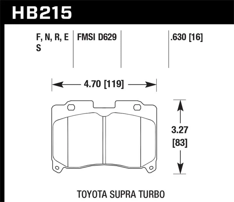 Hawk 93-98 Toyota Supra TT HPS Street Front Brake Pads (HAWKHB215F.630)