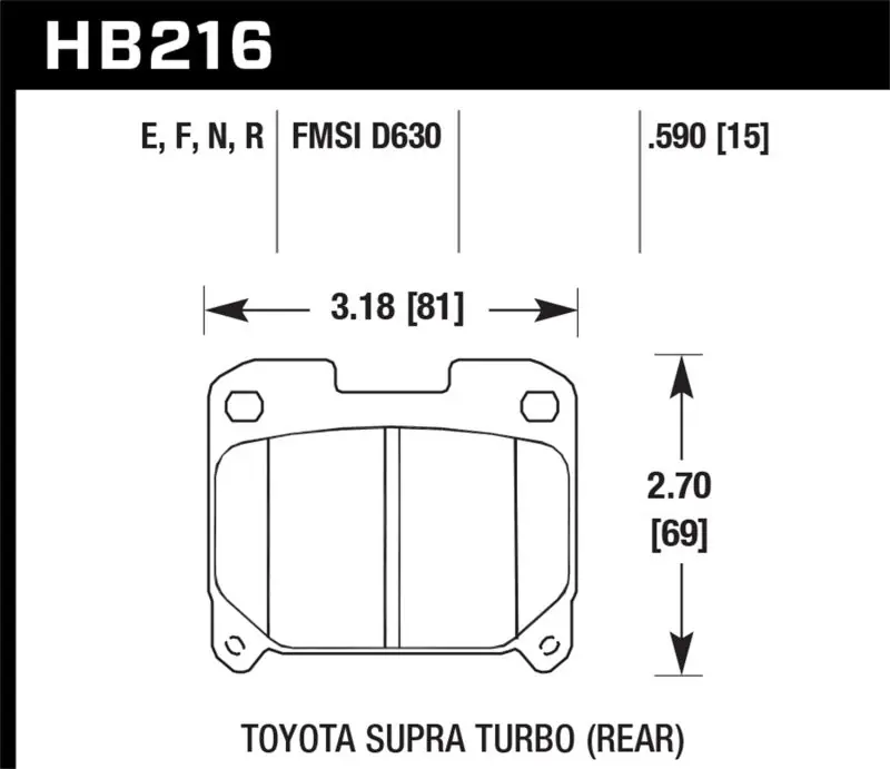 Hawk 93-98 Toyota Supra TT HPS Street Rear Brake Pads (HAWKHB216F.590)