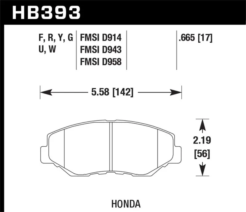 Hawk 15 Honda Accord Race Front DTC-30 Brake Pads (HAWKHB393W.665)