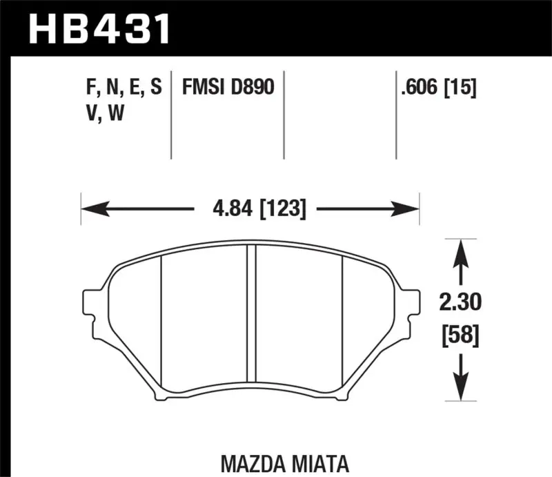 Hawk 01-05 Miata w/ Sport Suspension DTC-30 Race Front Brake Pads (HAWKHB431W.606)