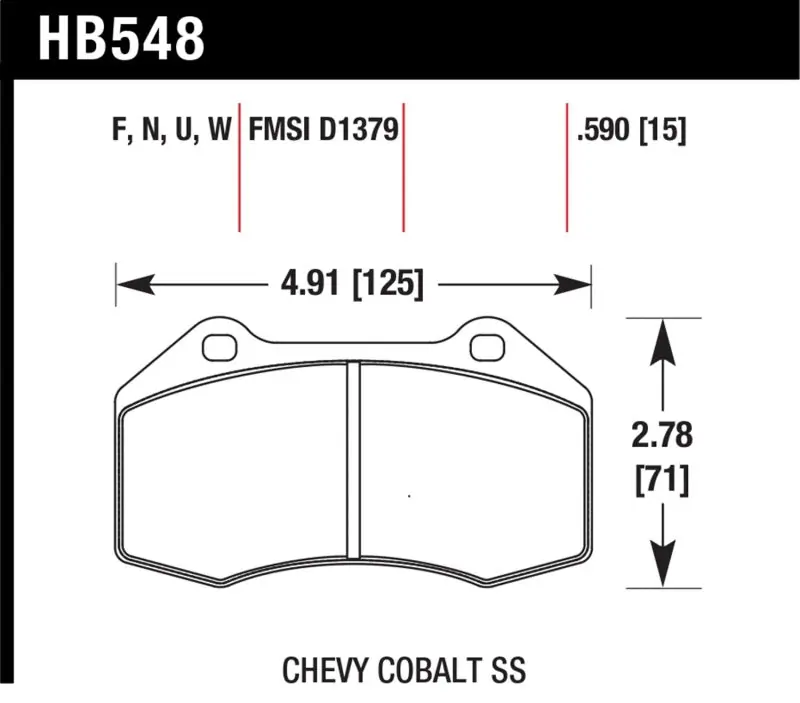 Hawk 08-10 Chevrolet Cobalt / HHR HPS 5.0 Front Brake Pads (HAWKHB548B.510)