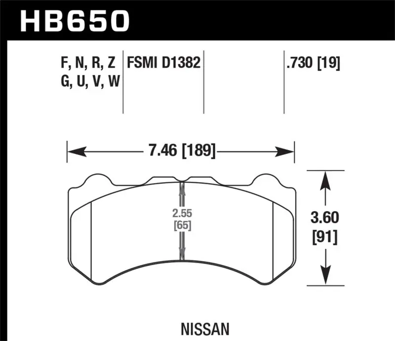 Hawk 09-11 Nissan GT-R DTC-70 Motorsports Front Brake Pads (HAWKHB650U.730)