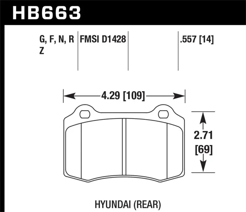 Hawk 12-15 Tesla Model S HPS 5.0 Rear Brake Pads (HAWKHB663B.557)