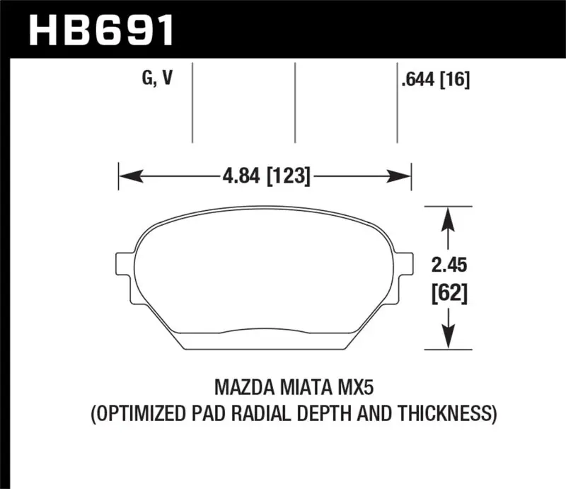 Hawk 06-14 Mazda MX-5 DTC-60 Race Front Brake Pads (HAWKHB691G.644)