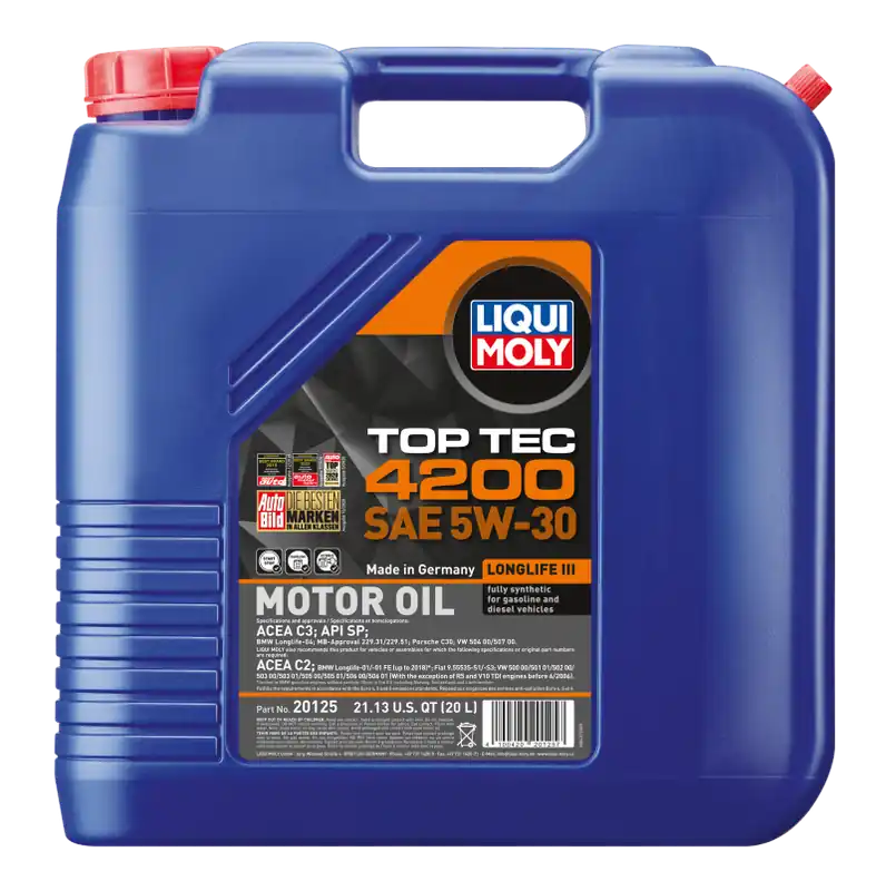LIQUI MOLY 20L Top Tec 4200 New Generation Motor Oil SAE 5W30 (LQM20125)