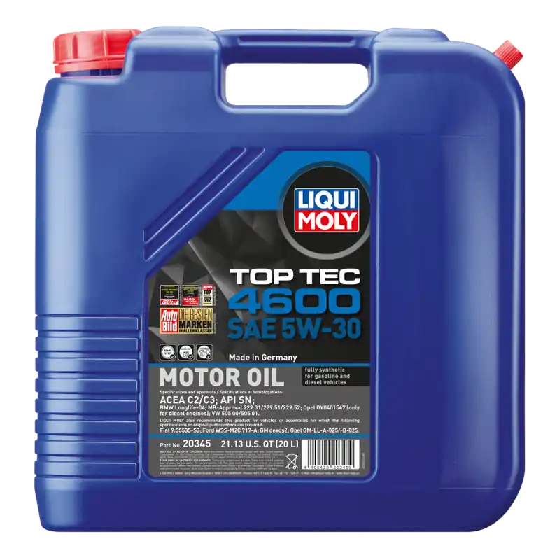 LIQUI MOLY 20L Top Tec 4600 Motor Oil SAE 5W30 (LQM20345)