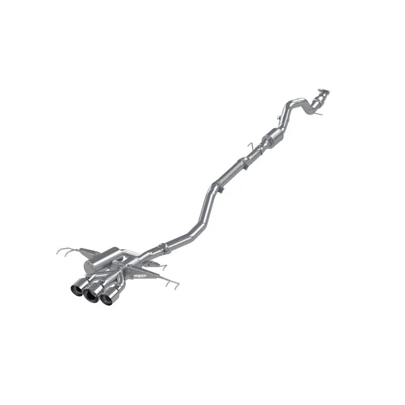 MBRP 17-22 Honda Civic Type R 2.0L T304 Stainless Steel 3.0in Cat-Back w/Triple Center Outlet (MBRPS4901304)