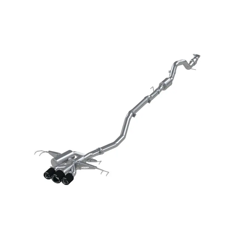 MBRP 17-22 Honda Civic Type R 2.0L T304 SS 3in Cat-Back w/Triple Center Outlet- Carbon Fiber Tips (MBRPS49013CF)