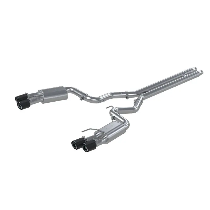 MBRP 18-22 Ford Mustang GT 5L T304 SS 3in Cat-Back Dual Rear w/4in Quad Carbon Fiber Tips (Street) (MBRPS72053CF)
