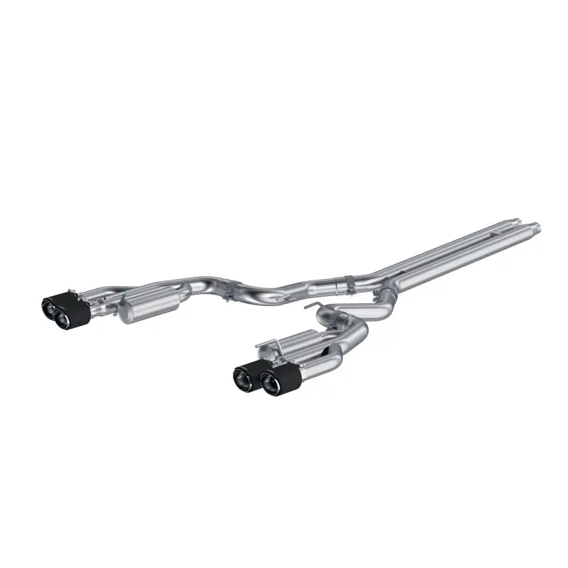 MBRP 18-22 Ford Mustang GT 5L T304 SS 3in Cat-Back Dual Rear w/4in Quad Carbon Fiber Tips (Race) (MBRPS72073CF)