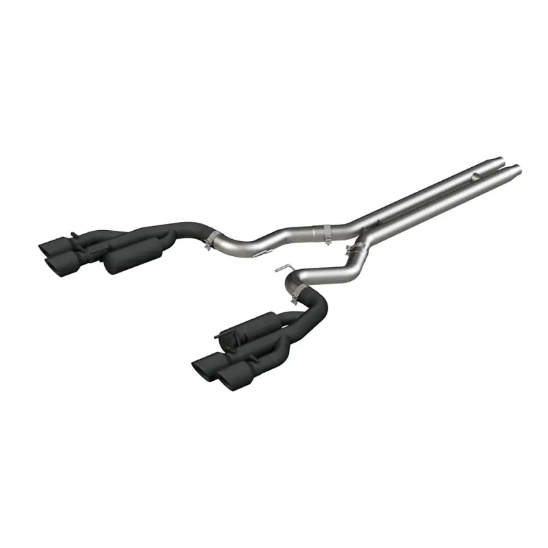 MBRP 18-19 Ford Mustang GT 5.0 3in Cat Back Quad Tip Race Version - Black (MBRPS7207BLK)