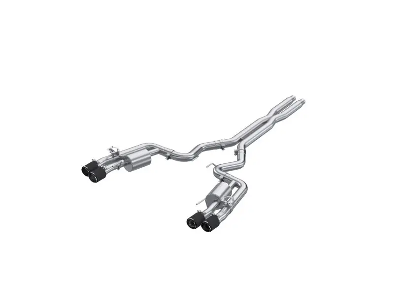 MBRP 2024+ For Mustang GT (S650) 3in Cat-Back Quad Tip - 4in Carbon Fiber Tips (MBRPS72553CF)