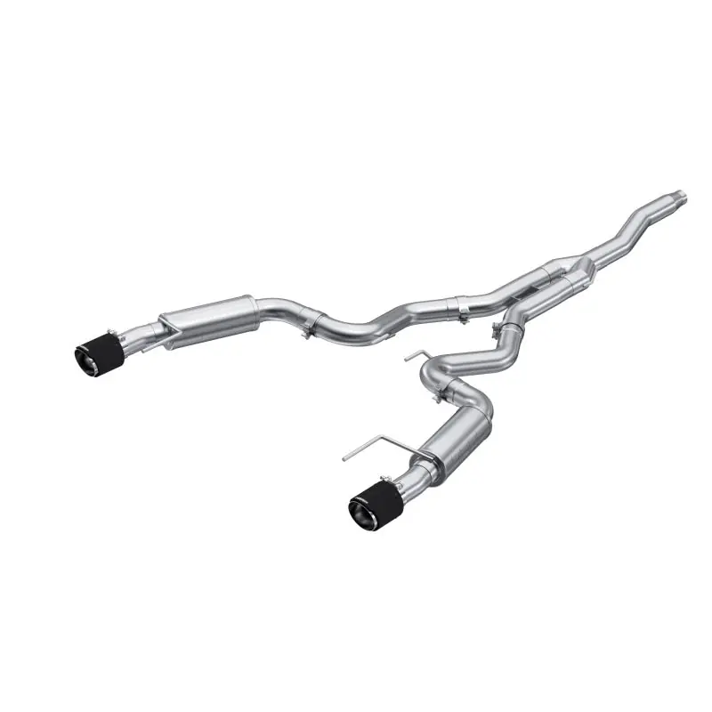 MBRP 19-22 Ford Mustang 2.3 EcoBoost 3in Cat-Back Dual Split Rear w/4.5in Carbon Fiber Tips (Race) (MBRPS72753CF)