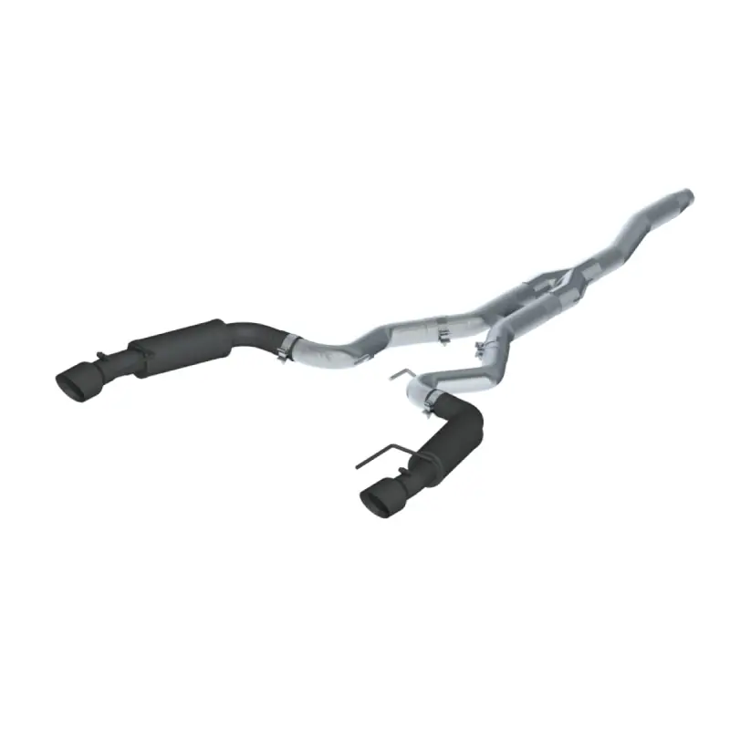 MBRP 15-19 Ford Mustang EcoBoost 2.3L Black 3in Cat Back Dual Split Rear Exit (Race Version) (MBRPS7275BLK)