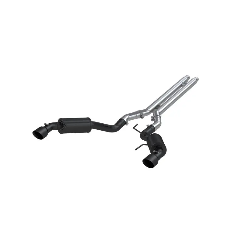MBRP 15 Ford Mustang GT 5.0 3in Cat Back Dual Split Rear Street Version 4.5in Tips - Black Coated (MBRPS7277BLK)