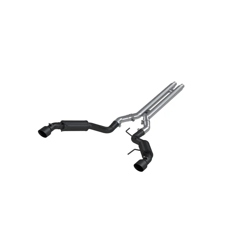 MBRP 15-17 Ford Mustang GT 5.0 3in Cat Back Dual Split Rear Race Version 4.5in Tips - Black Coated (MBRPS7278BLK)