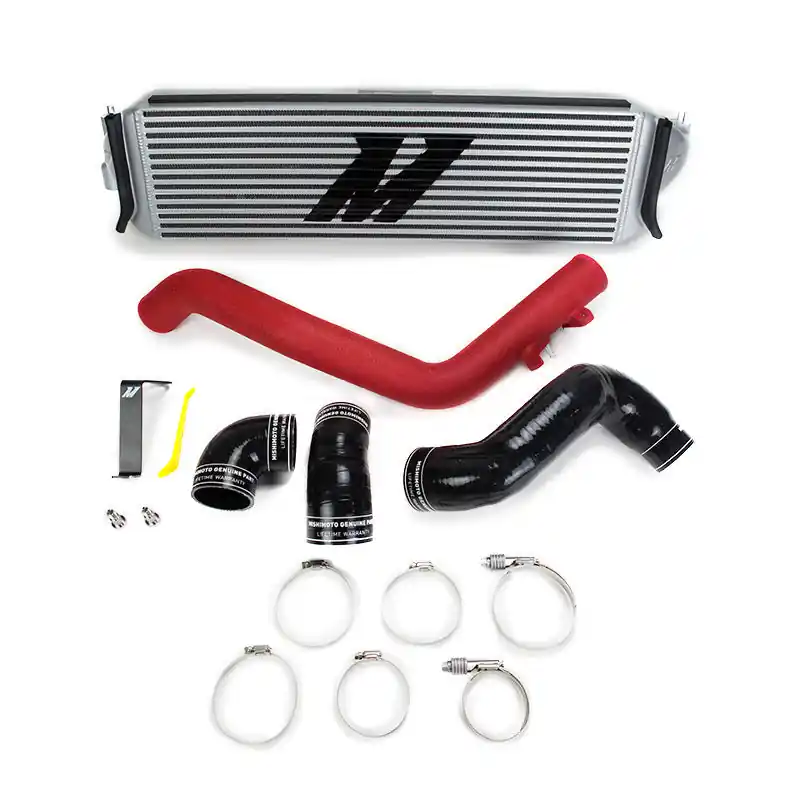Mishimoto 2017+ Honda Civic Type R Intercooler Kit - Silver Intercooler Red Piping (MISMMINT-CTR-17KSLWRD)