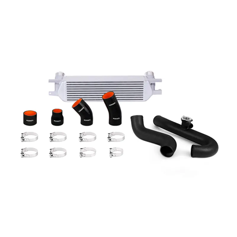Mishimoto 2015 Ford Mustang EcoBoost Performance Intercooler Kit - Silver Core Wrinkle Black Pipes (MISMMINT-MUS4-15KWSL)