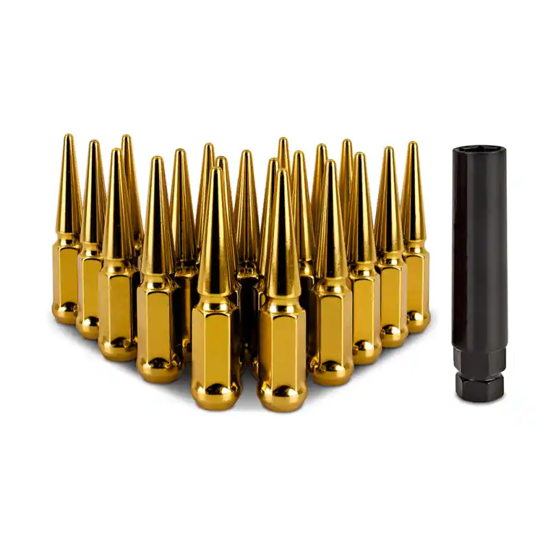 Mishimoto Steel Spiked Lug Nuts M12x1.5 20pc Set - Gold (MISMMLG-SP1215-20GD)