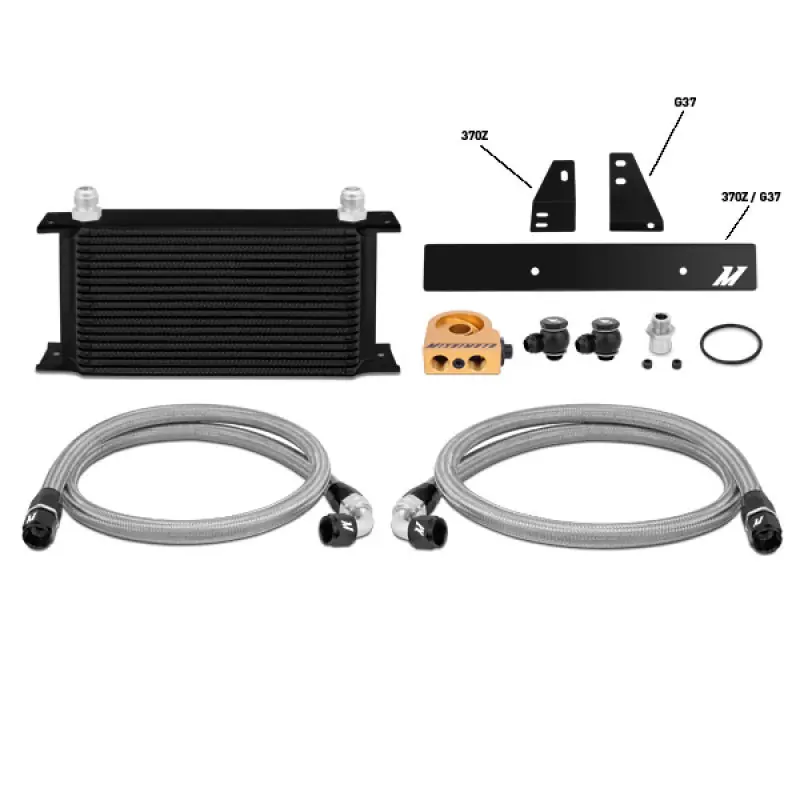Mishimoto 09-12 Nissan 370Z / 08-12 Infiniti G37 (Coupe Only) Thermostatic Oil Cooler Kit - Black (MISMMOC-370Z-09TBK)