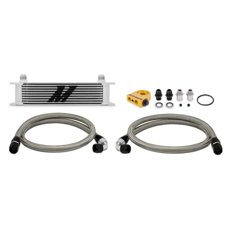 Mishimoto Universal Thermostatic 10 Row Oil Cooler Kit - Silver (MISMMOC-UT)