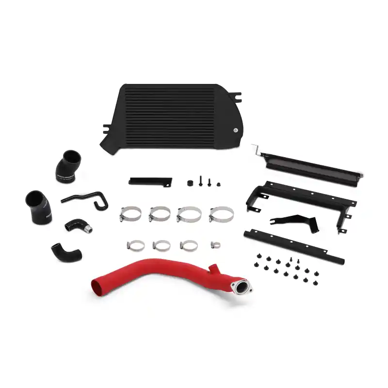 Mishimoto 2015 Subaru WRX Top-Mount Intercooler Kit - Powder Coated Black & Wrinkle Red Pipes (MISMMTMIC-WRX-15RBK)