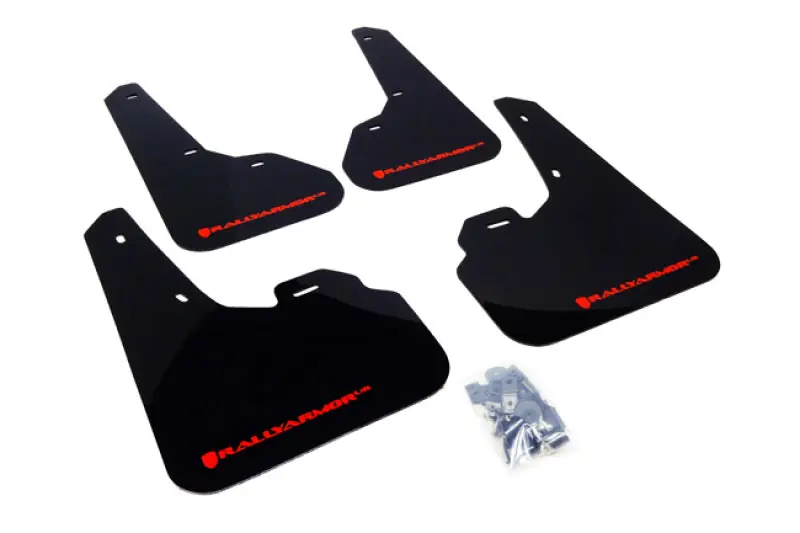 Rally Armor 10-13 Mazda3/Speed3 (Hatch/Sedan) Black UR Mud Flap w/Red Logo (RALMF17-UR-BLK/RD)