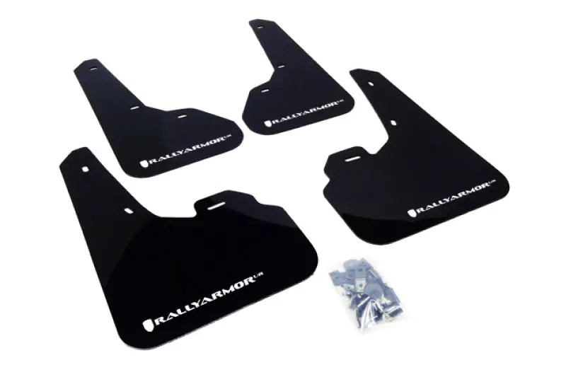 Rally Armor 10-13 Mazda3/Speed3 (Hatch/Sedan) Black UR Mud Flap w/White Logo (RALMF17-UR-BLK/WH)