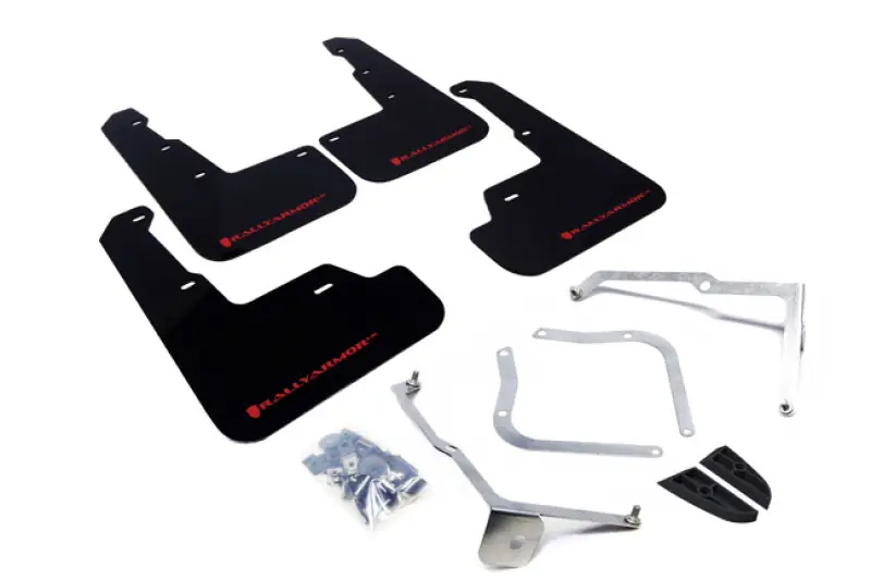 Rally Armor 15-21 Subaru WRX/STI Black UR Mud Flap w/Red Logo (RALMF32-UR-BLK/RD)