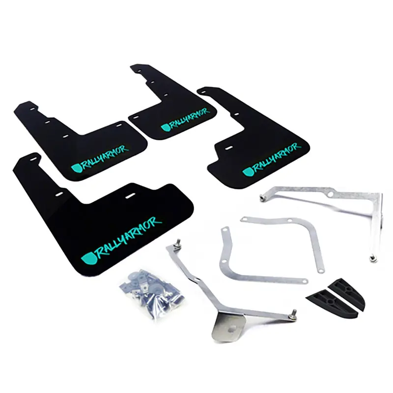 Rally Armor 15-21 Subaru WRX/STI Black UR Mud Flap w/Teal Altered Font Logo (RALMF32-UR-BLK/TL-X)