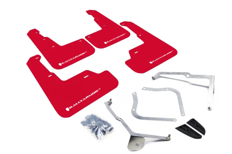 Rally Armor 15-21 Subaru WRX/STI Red UR Mud Flap w/White Logo (RALMF32-UR-RD/WH)