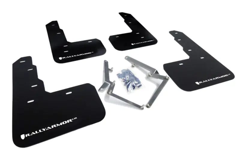 Rally Armor 17-22 Honda Civic Type R Black UR Mud Flap w/White Logo (RALMF47-UR-BLK/WH)