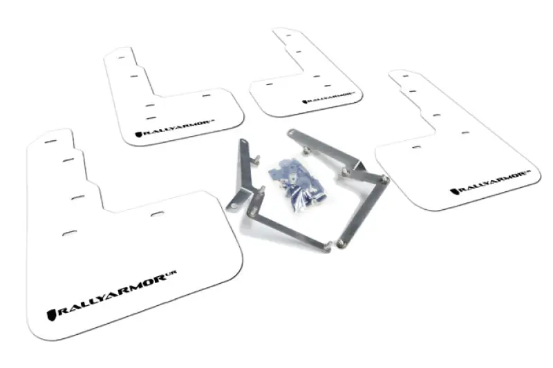 Rally Armor 17-22 Honda Civic Type R White UR Mud Flap w/Black Logo (RALMF47-UR-WH/BLK)