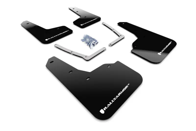 Rally Armor 16-21 Honda Civic Si Black UR Mud Flap w/White Logo (RALMF50-UR-BLK/WH)