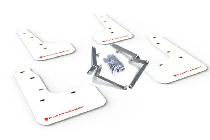 Rally Armor 17-21 Honda Civic Sport/Sport Touring White UR Mud Flap w/Red Logo (RALMF51-UR-WH/RD)