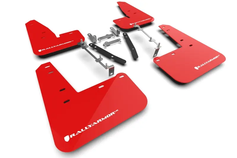 Rally Armor 23-25 Toyota GR Corolla Red UR Mud Flap w/White Logo (RALMF89-UR-RD-WH)