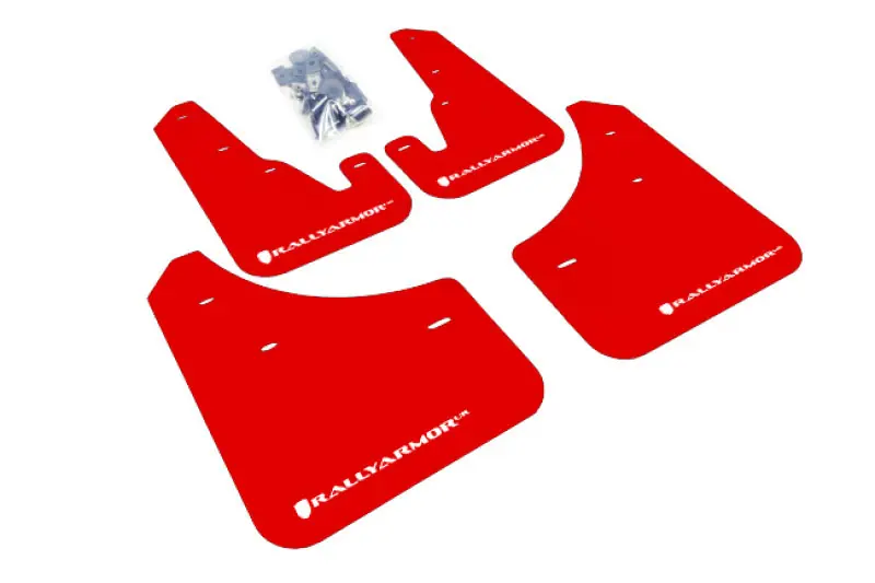 Rally Armor 04-09 Mazda3/Speed3 Red UR Mud Flap w/ White Logo (RALMF9-UR-RD/WH)