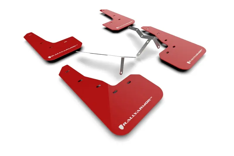 Rally Armor 22-25 Honda Civic/Civic Si/Sport Red UR Mud Flap w/White Logo (RALMF90-UR-RD/WH)