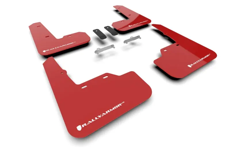 Rally Armor 22-25 Subaru WRX Red UR Mud Flap w/White Logo (RALMF92-UR-RD/WH)