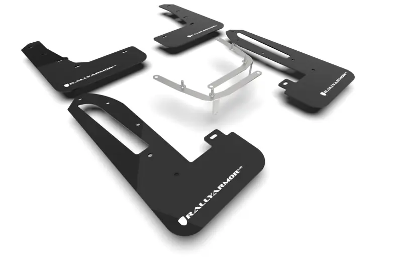 Rally Armor 23-25 Honda Civic Type R Black Mud Flap White Logo (RALMF97-UR-BLK-WH)
