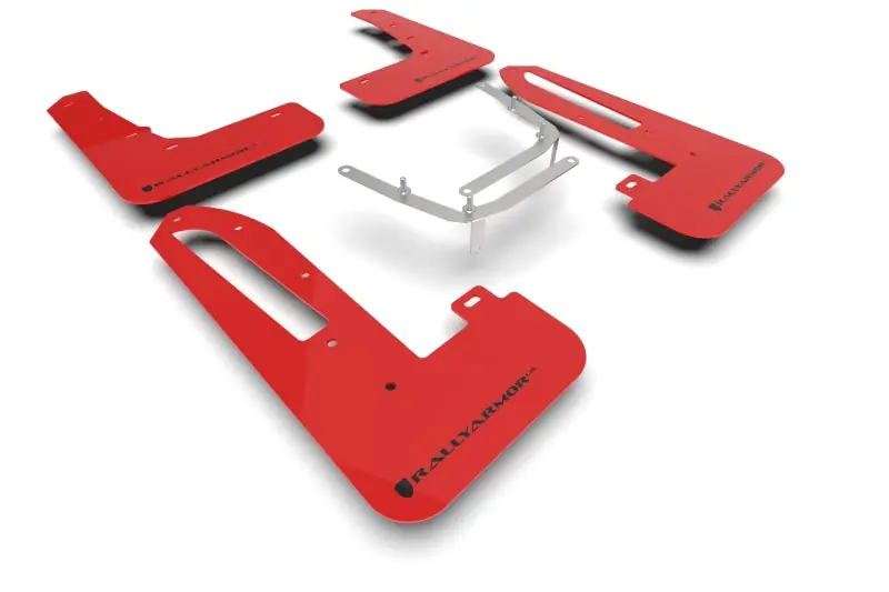 Rally Armor 23-25 Honda Civic Type R Red Mud Flap Black Logo (RALMF97-UR-RD-BLK)