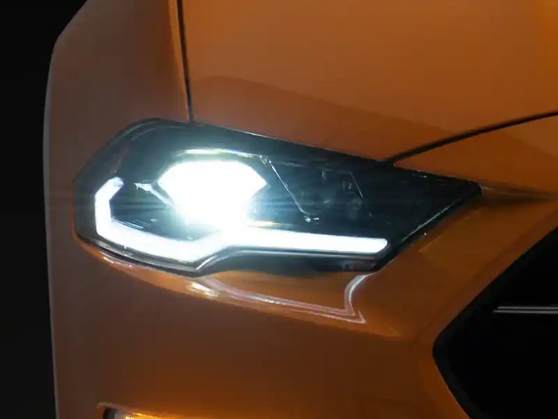 Raxiom 18-23 Ford Mustang GT EcoBoost LED Projector Headlights- Blk Housing (Clear Lens) (RAX412122)