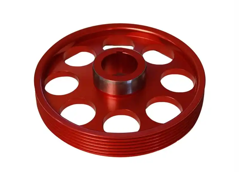 Torque Solution Lightweight Crank Pulley (Red): Hyundai Genesis Coupe 3.8 2010+ (TQSTS-GEN-005R)